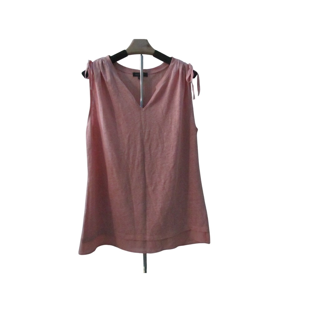Sanctuary Tank Top Large‎ Pink Linen Tie Shoulder V-Neck Sleeveless Boho